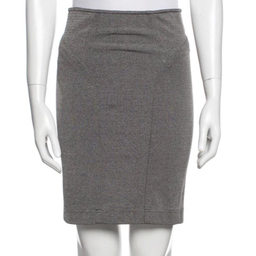Alexander Wang fitted knit mini skirt with Exposed zipper accent in grey‎